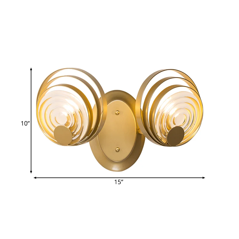 Premium IP44 Metalen cirkel wandlamp Traditie 1/2 lampen Gouden schanslamp voor nachtkastje