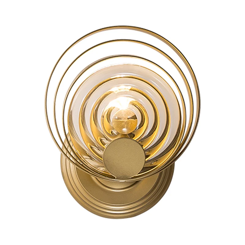 Premium IP44 Metalen cirkel wandlamp Traditie 1/2 lampen Gouden schanslamp voor nachtkastje
