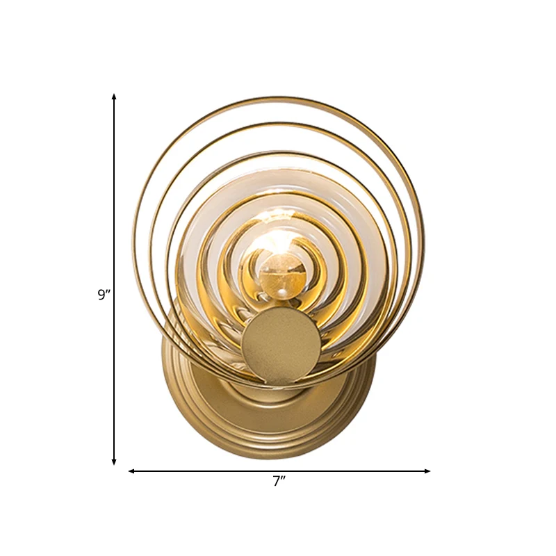Premium IP44 Metalen cirkel wandlamp Traditie 1/2 lampen Gouden schanslamp voor nachtkastje