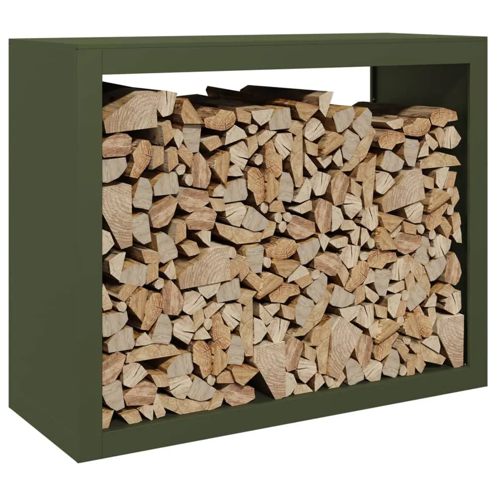 Haardhoutrek 100x40x80 cm staal groen | Snel Thuisbezorgd