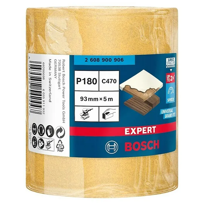 Bosch Expert Schuurpapier - b x l: 93 mm x 5 m, Korreling: 180