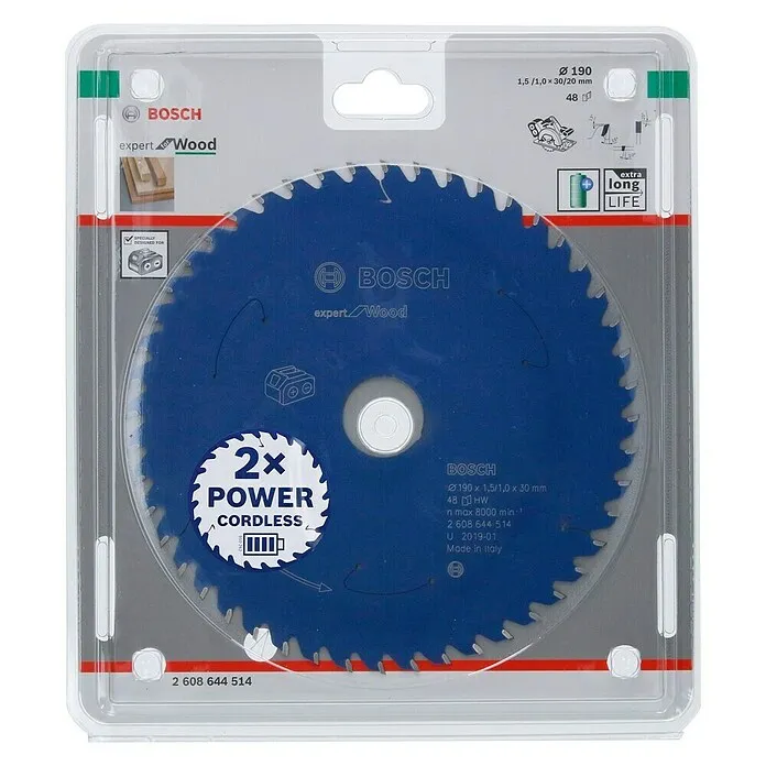 Bosch Cirkelzaagblad - 190 mm, Boorgat: 30 mm, 48 st.