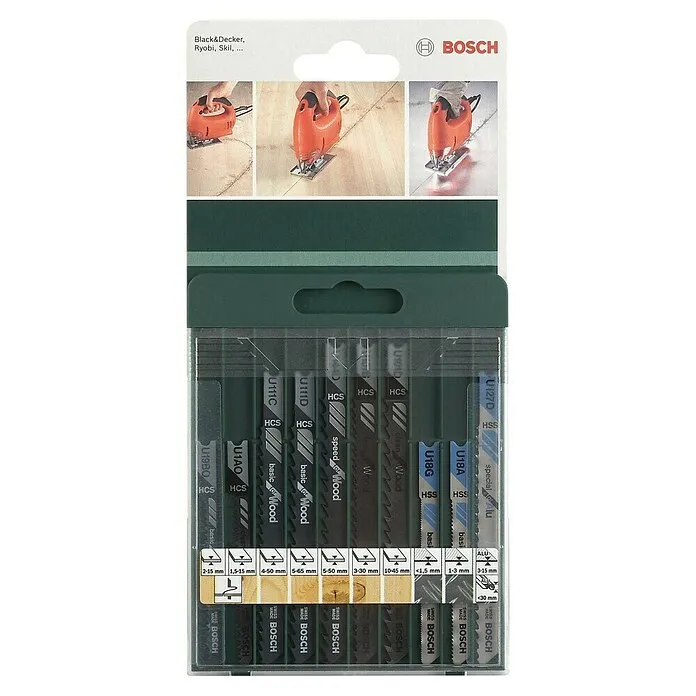 Bosch Decoupeerzaagbladenset 10-delig - 10 -delig, U-schacht