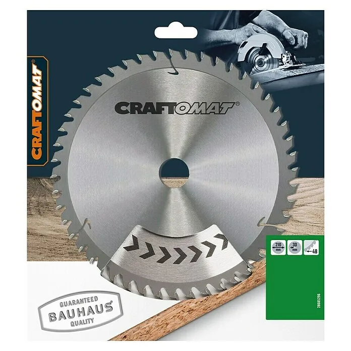 Craftomat Cirkelzaagblad - 210 mm, Boorgat: 30 mm, 48 st.