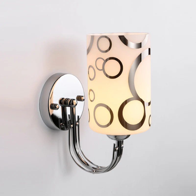Glazen cilinderkap wandkandelaar 1/2-lichts moderne wandlamp verchroomde afwerking voor nachtkastje | Incl. Montageset