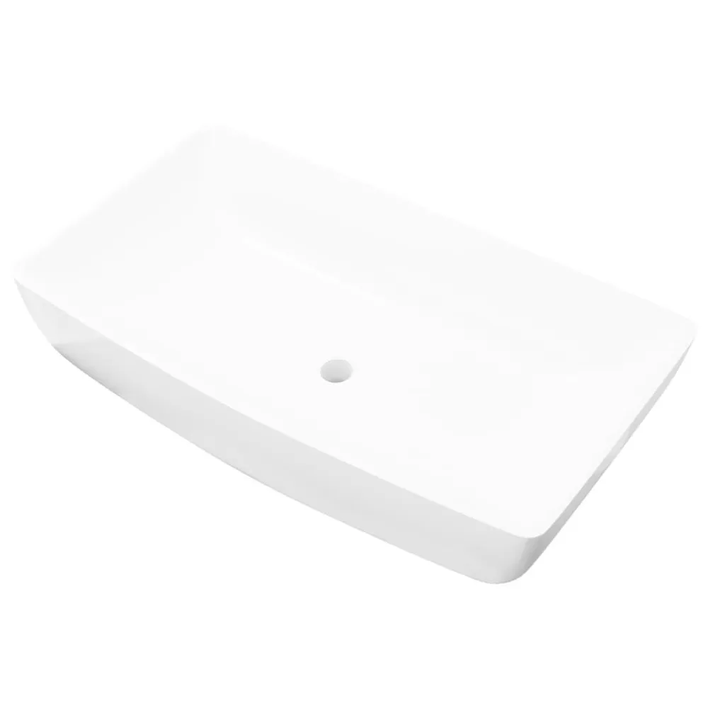 Automatische Luxe keramische rechthoekige wasbak 71 x 39 cm (wit)