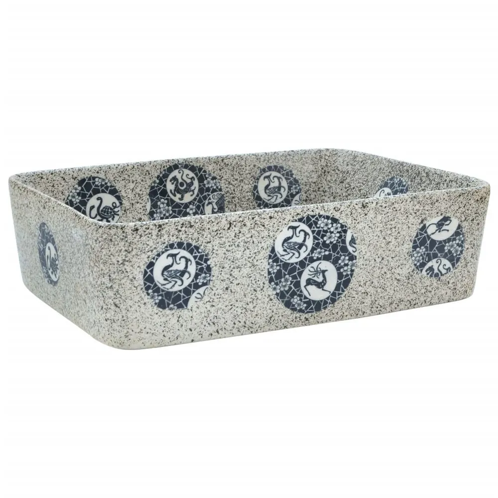 Opzetwasbak rechthoekig 46x35,5x13 cm keramiek meerkleurig voor Kraanwater | 3 Filtertrappen