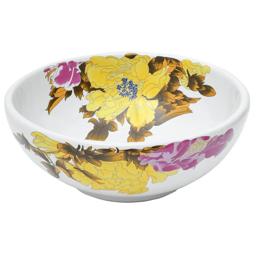 Opzetwasbak rond Φ41x14 cm keramiek meerkleurig - Universele Aansluiting