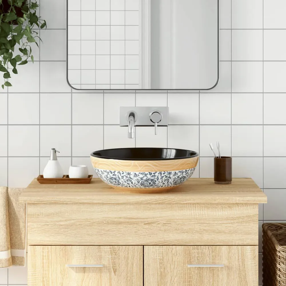 Opzetwasbak rond Φ41x14 cm keramiek meerkleurig Wit | Discrete Integratie