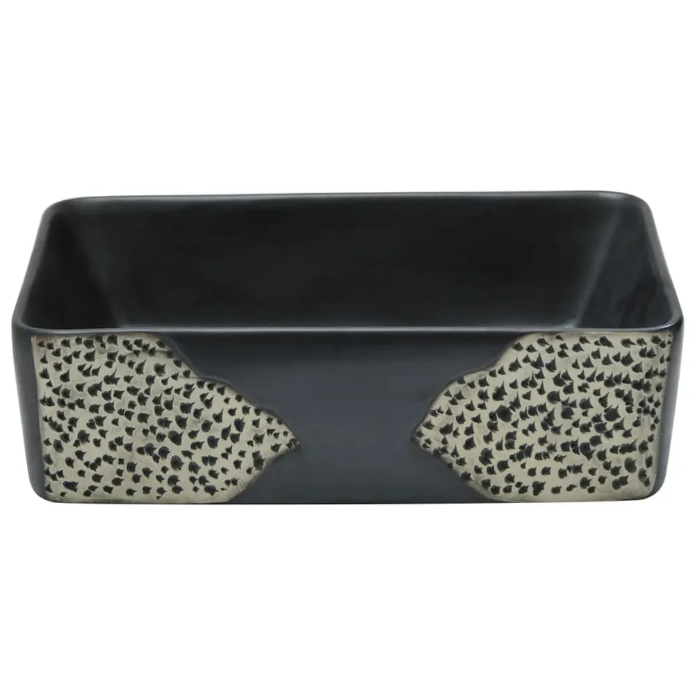 Premium Actief Kool Opzetwasbak rechthoekig 46x35,5x13 cm keramiek zwart