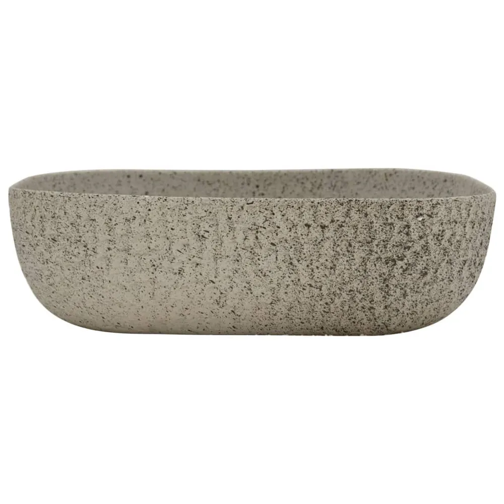 Professionele Kwaliteit Opzetwasbak rechthoekig 48x37,5x13,5 cm keramiek grijs