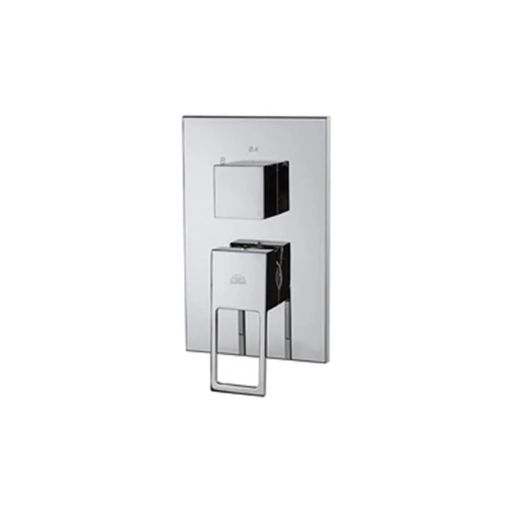 Built- shower mixer diverter 2 outlets metaal plate EFFE series model EF018CR/M chrome Paffoni
