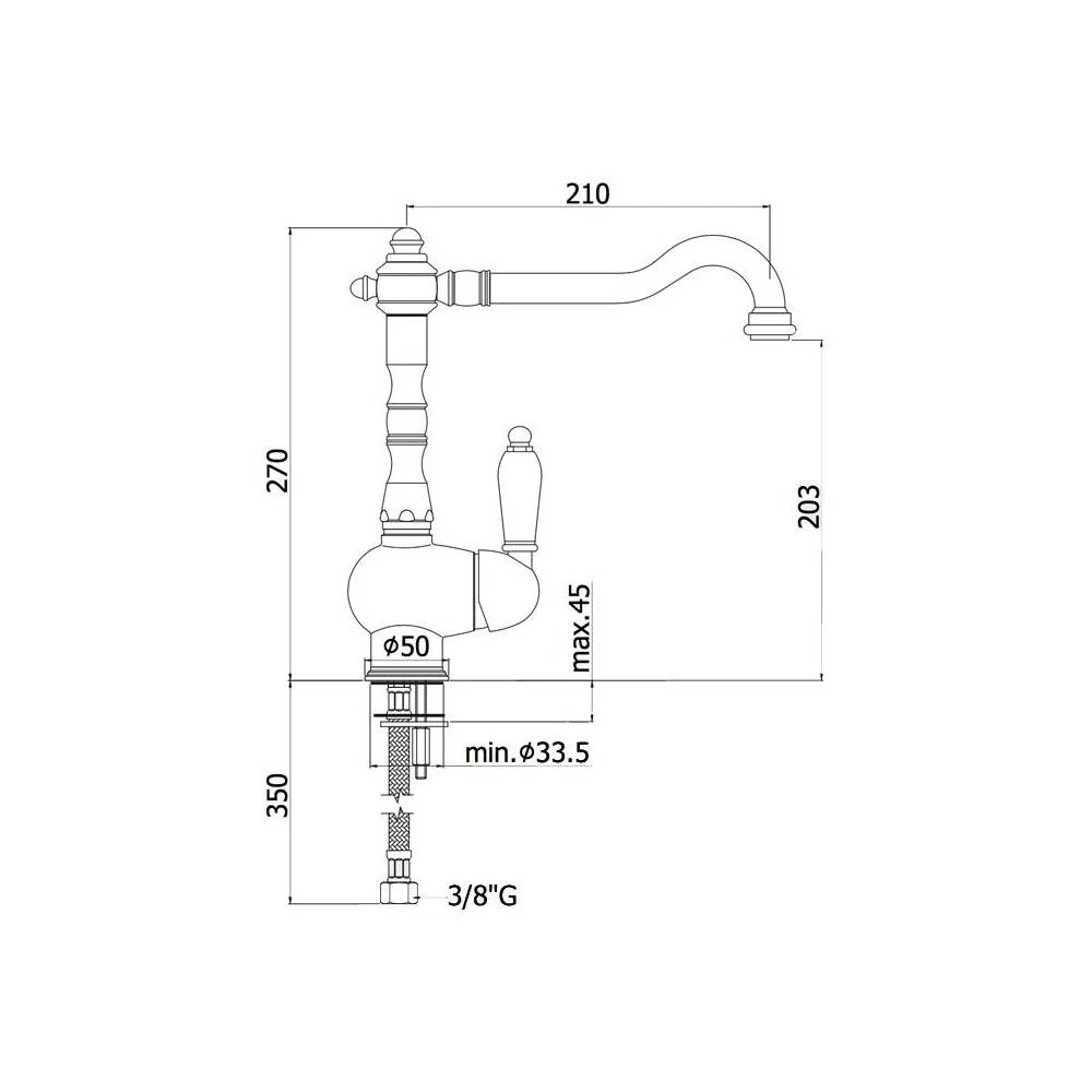 Melissa series sink mixer model FME181CR chroom Paffoni