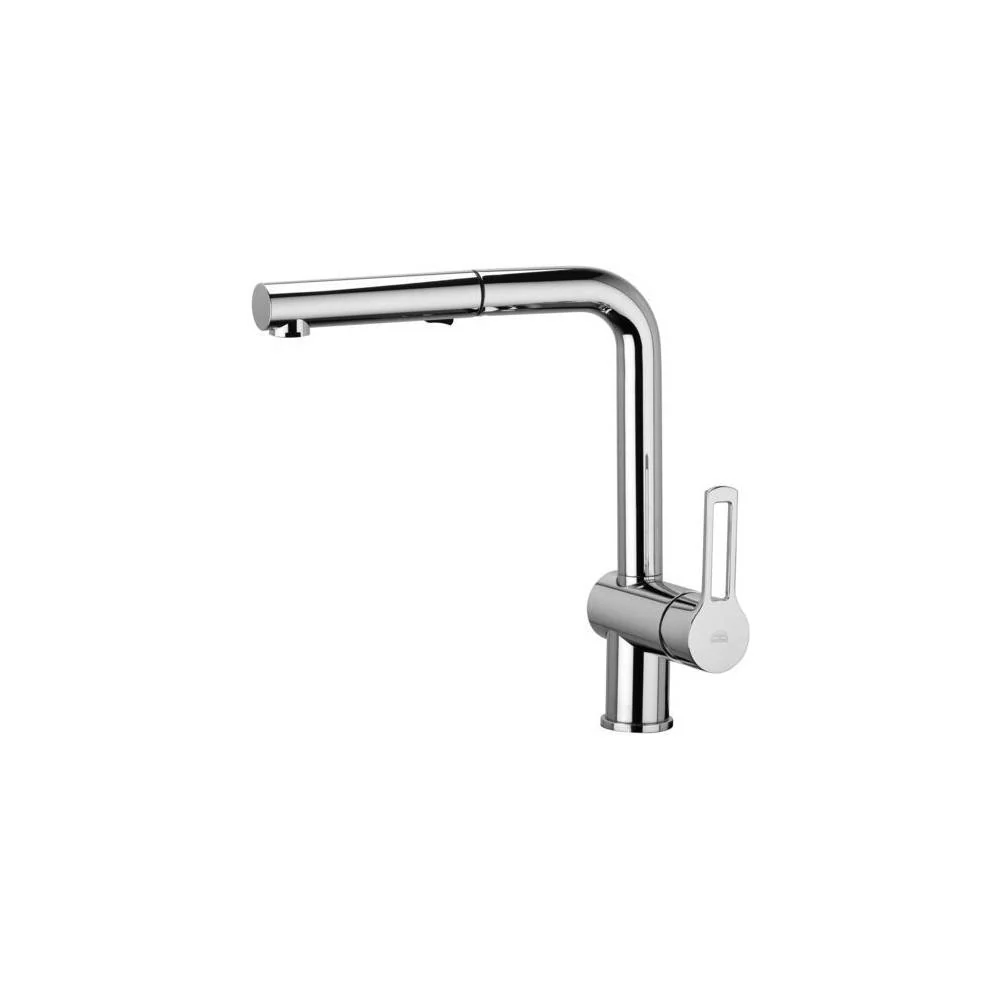 Side sink mixer pull-out shower head 2 jets Ringo series model RIN285CR verchroomd Paffoni