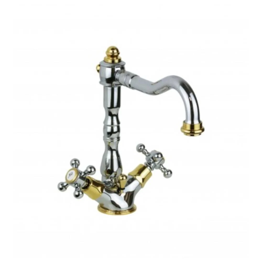 Single-hole sink group drain Belinda series model FBLV075CO verguld chrome Paffoni