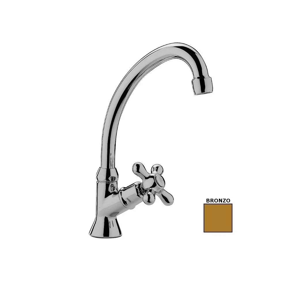 Sink faucet swivel spout Iris series model IRV091BR brons Paffoni