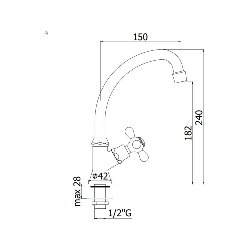 Sink faucet swivel spout Iris series model IRV091BR brons Paffoni
