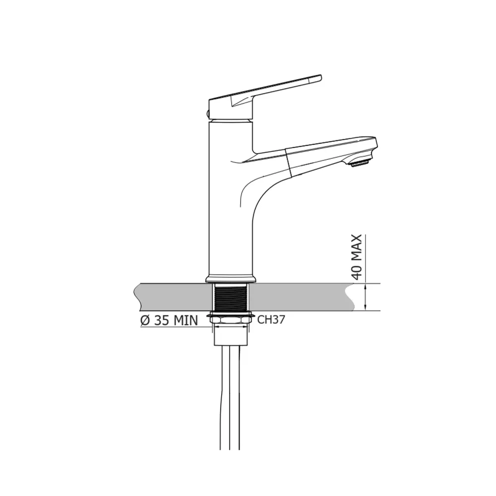Wortel Pull-out basin mixer Paffoni Appelgroen series - Chrome