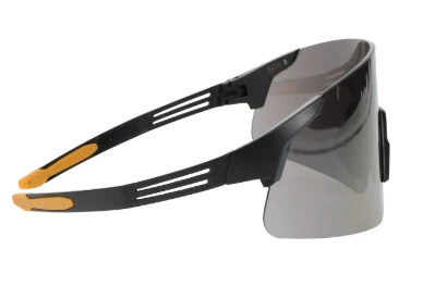Site Boss Enhanced Coverage Frameless Safety Glasses, Koolzwart Temples, Gold Mirror Plus Lens, and Anti-Scratch Coating 2...