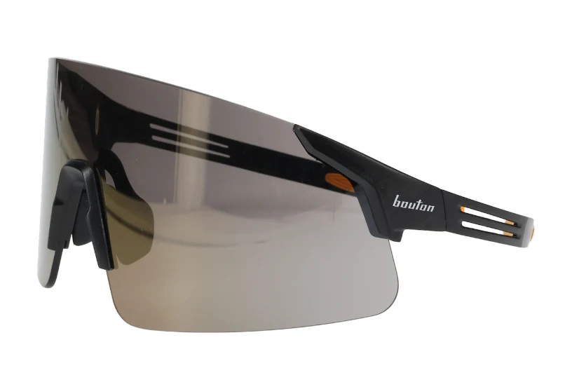 Site Boss Enhanced Coverage Frameless Safety Glasses, Koolzwart Temples, Gold Mirror Plus Lens, and Anti-Scratch Coating 2...