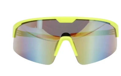 Site Boss Verrijkt Coverage Half-Frame Safety Glasses, Hi-Vis Green Frame, Silver Mirror Plus PRO Lens, and Anti-Scratch C...