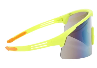 Site Boss Verrijkt Coverage Half-Frame Safety Glasses, Hi-Vis Green Frame, Silver Mirror Plus PRO Lens, and Anti-Scratch C...