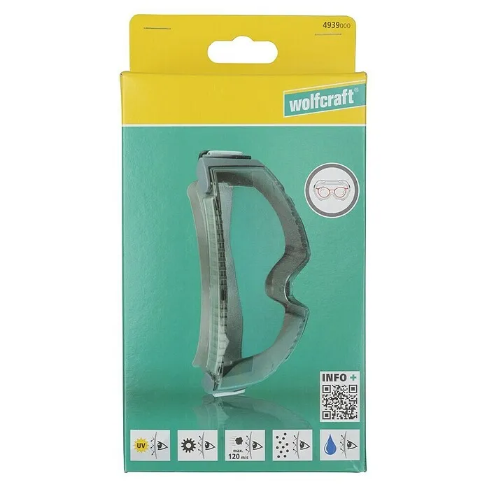 Wolfcraft Veiligheidsbril PRO - Zwart, Zachte beugel
