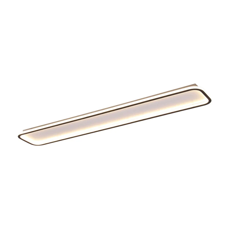 Acryl rechthoekige plafondlamp minimalistische zwarte LED inbouw warm/wit licht, 16"/23,5"/31,5" ver