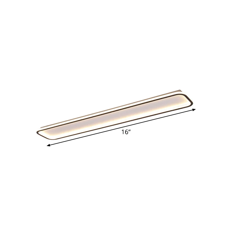 Acryl rechthoekige plafondlamp minimalistische zwarte LED inbouw warm/wit licht, 16"/23,5"/31,5" ver