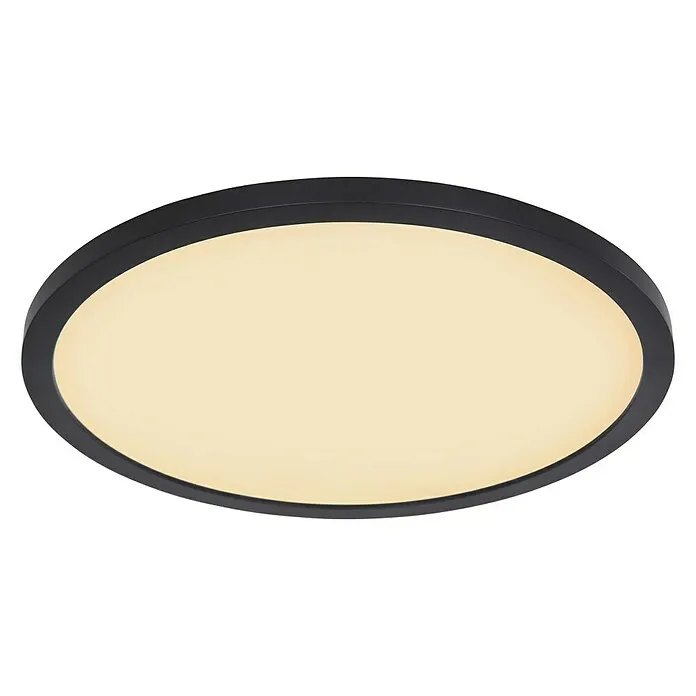 Energiezuinige Globo Led-plafondlamp, rond Sapana - 18 W, Ø x h: 29,4 cm x 25 mm, Zwart, Wit