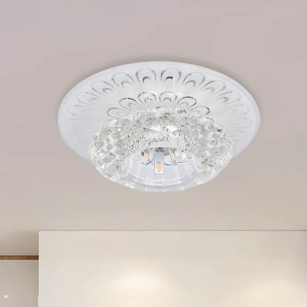 Gelaagde bloem hotel inbouw modernisme stralend kristal 5,5"/7" brede LED-plafondlamp warm/wit/meerkleurig licht