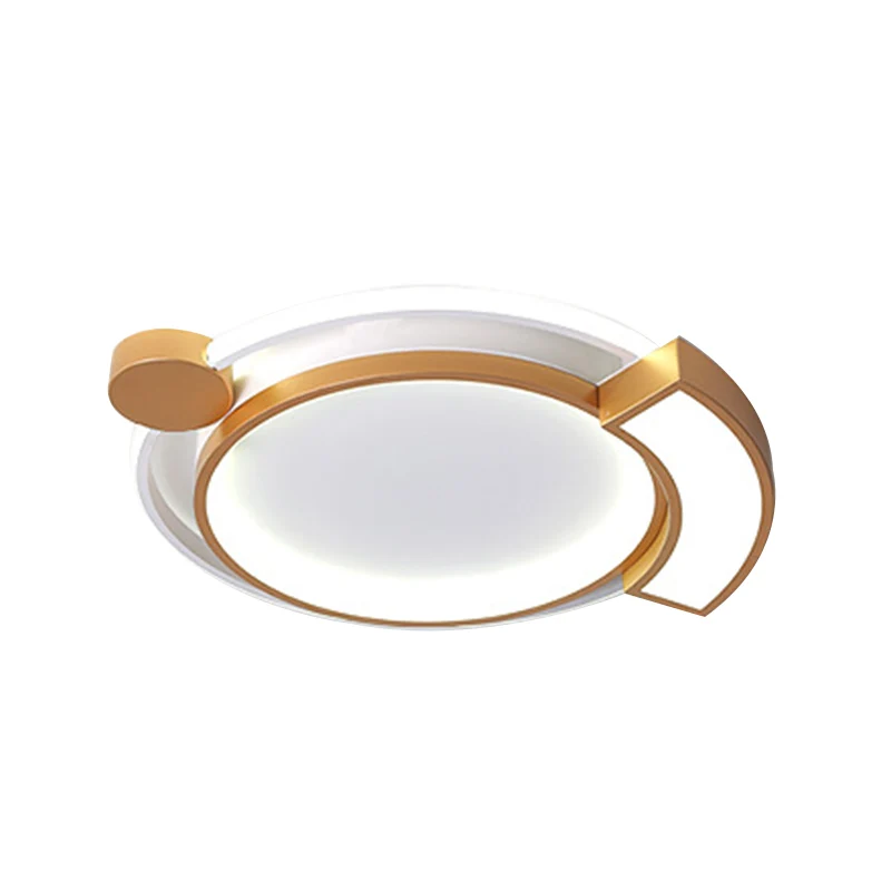 Hangende Pendant 16"/19,5" dia Orbit acryl LED-plafondlamp modernistisch zwart/goud plafondinbouw, wit zwak