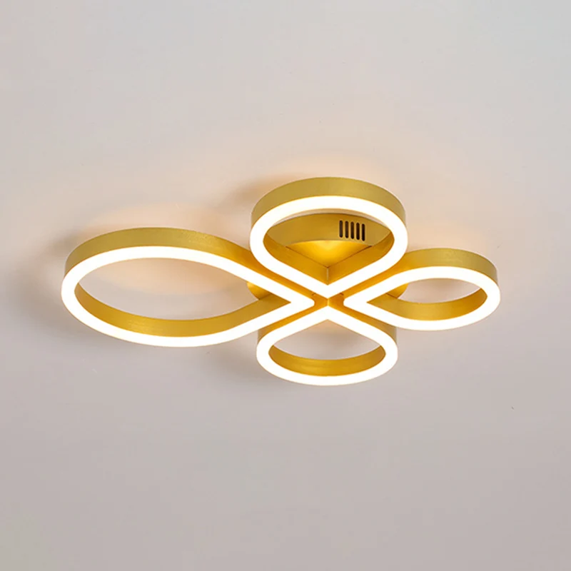 Minimalistisch Design Goud/Koffie Bloem Inbouwverlichting Eenvoudige LED Acryl Plafondlamp Armatuur Warm/Wit Licht, 18"/21...