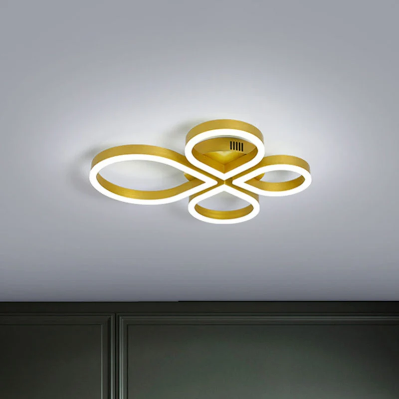 Minimalistisch Design Goud/Koffie Bloem Inbouwverlichting Eenvoudige LED Acryl Plafondlamp Armatuur Warm/Wit Licht, 18"/21...