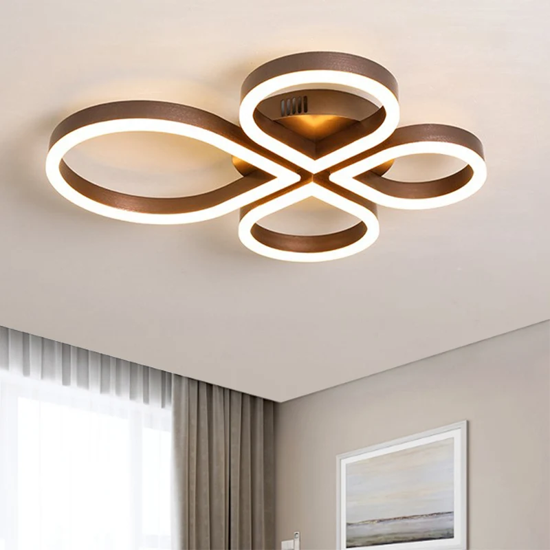 Minimalistisch Design Goud/Koffie Bloem Inbouwverlichting Eenvoudige LED Acryl Plafondlamp Armatuur Warm/Wit Licht, 18"/21...