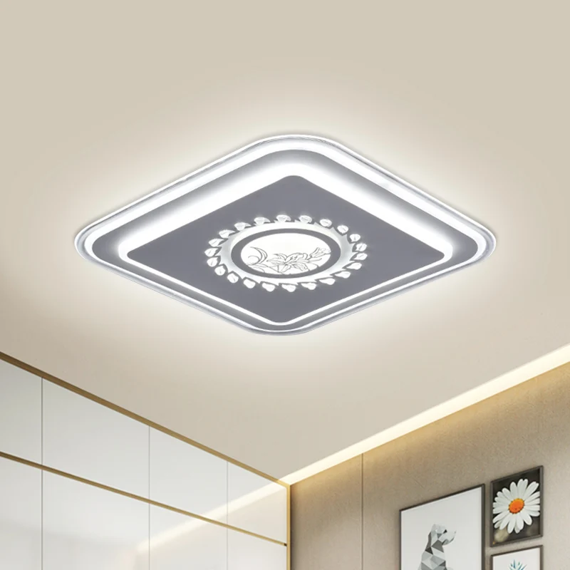 Moderne Plafond Vierkant acryl inbouwlamp minimalisme LED wit dichtbij plafondverlichting met bloemen-/pruimenbloesem-/her...