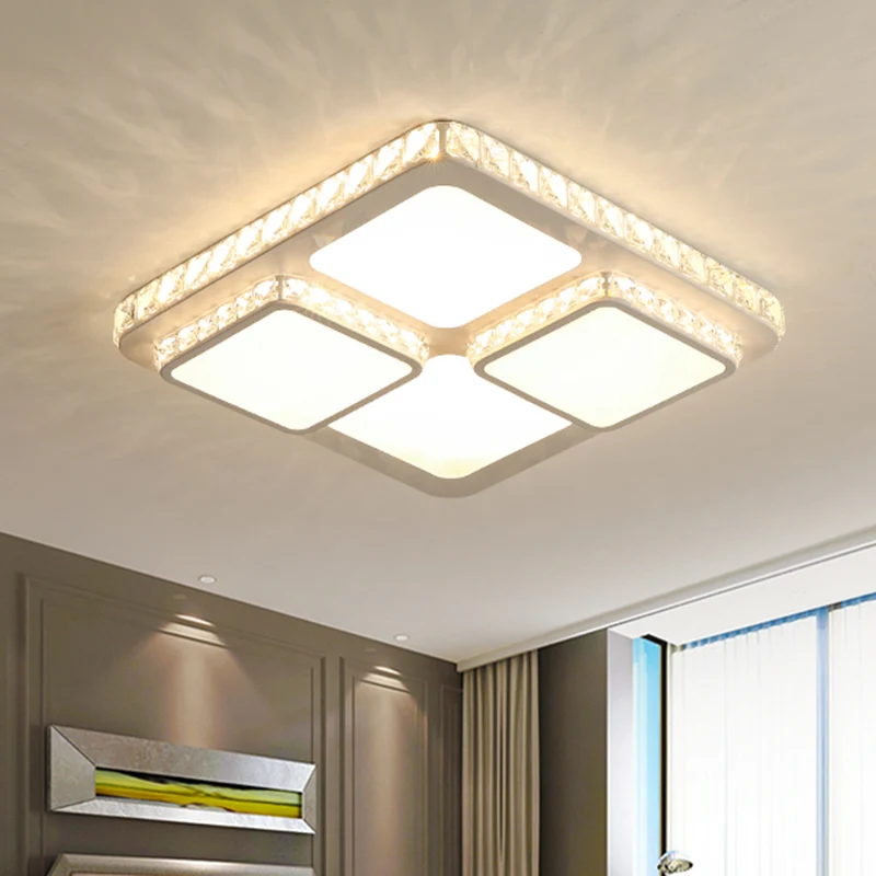 Vlakke Inbouw 16"/19,5" W vierkante inbouwminimalisme Crystal Block LED wit dichtbij plafondlamp warm/wit helder