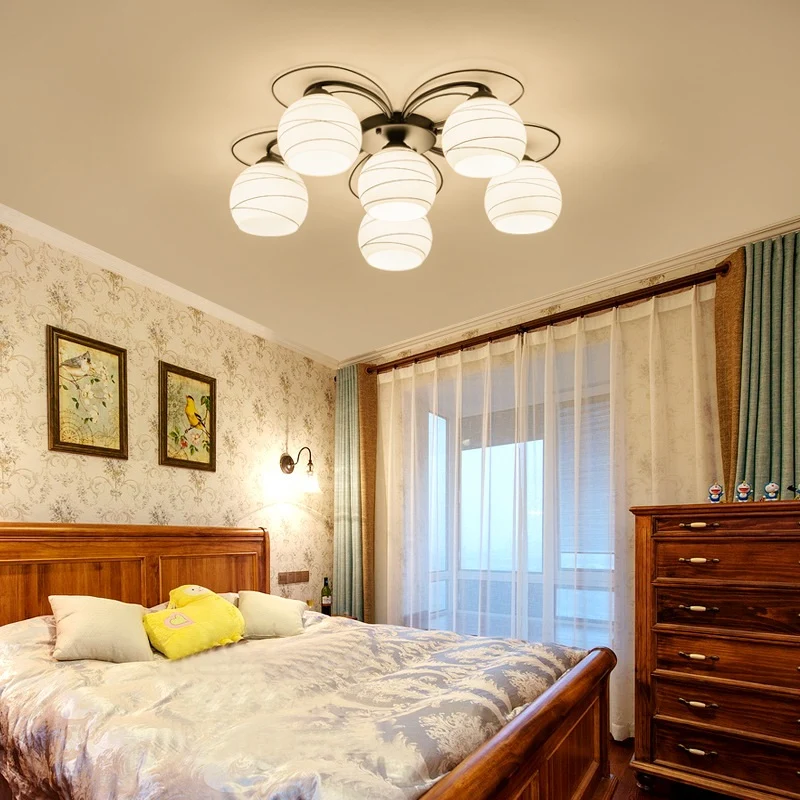 3/6/9 Lights Orb Inbouwlamp Traditionele witte glazen plafondlamp voor woonkamer Chroom Afwerking