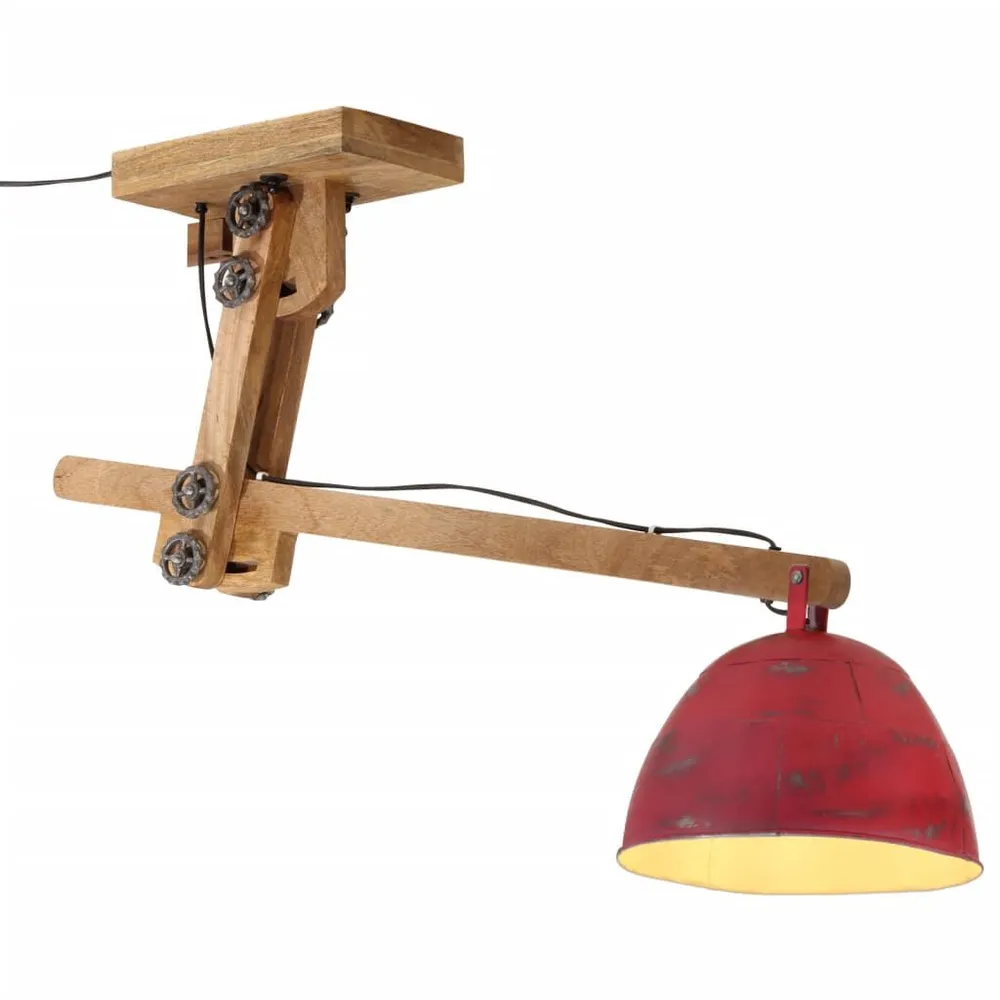 Plafondlamp 25 W E27 105x30x65-108 cm verweerd rood met Dimbare LED