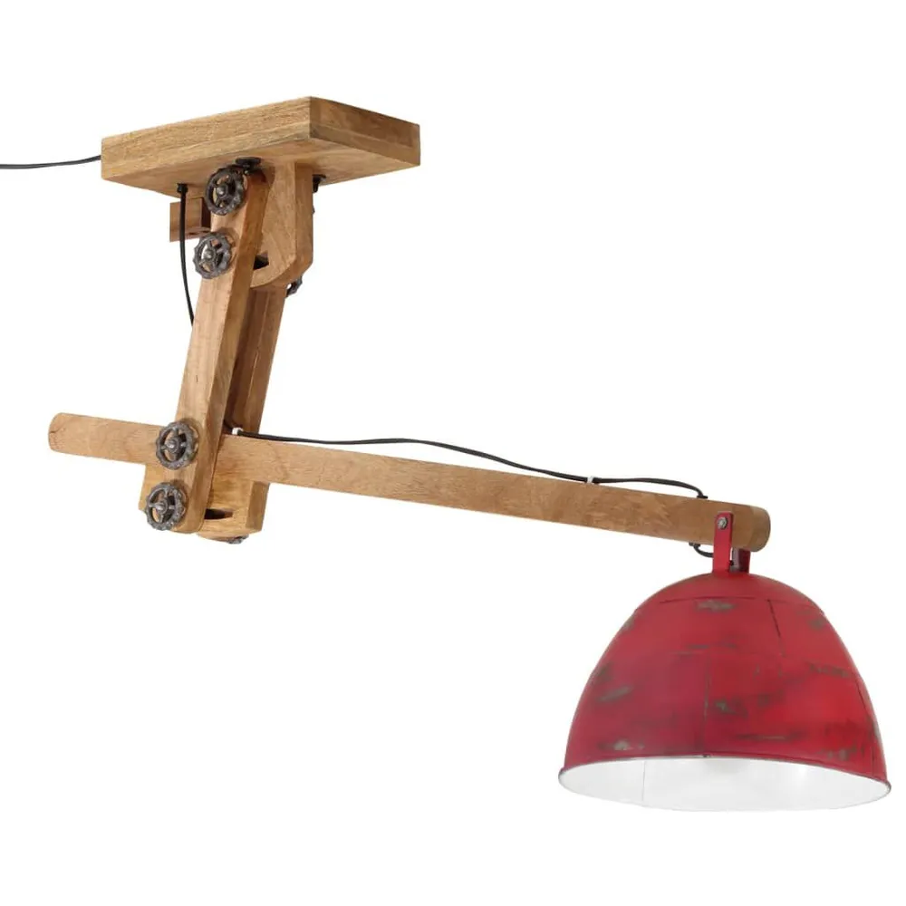 Plafondlamp 25 W E27 105x30x65-108 cm verweerd rood met Dimbare LED