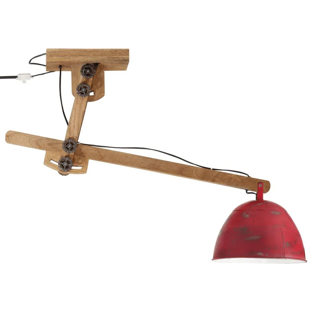Plafondlamp 25 W E27 105x30x65-108 cm verweerd rood met Dimbare LED
