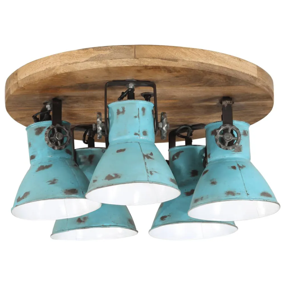 Plafondlamp 25 W E27 50x50x25 cm verweerd blauw voor Woonkamer