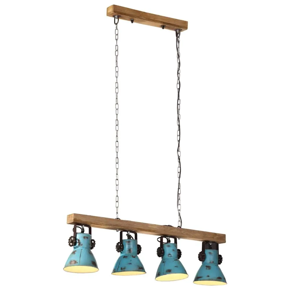 Plafondlamp 25 W E27 90x24x111 cm verweerd blauw met Dimbare LED