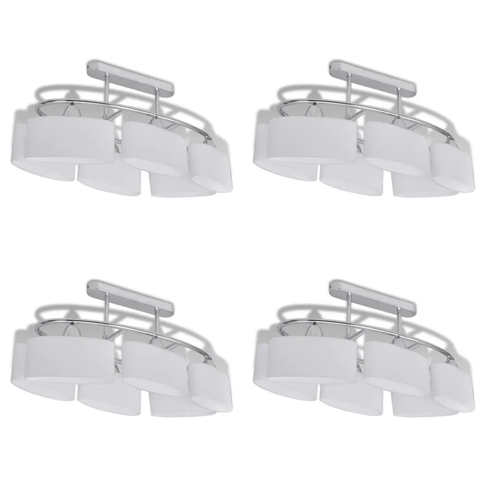 Plafondlamp met ellipsvormige glazen kappen 4 st E14