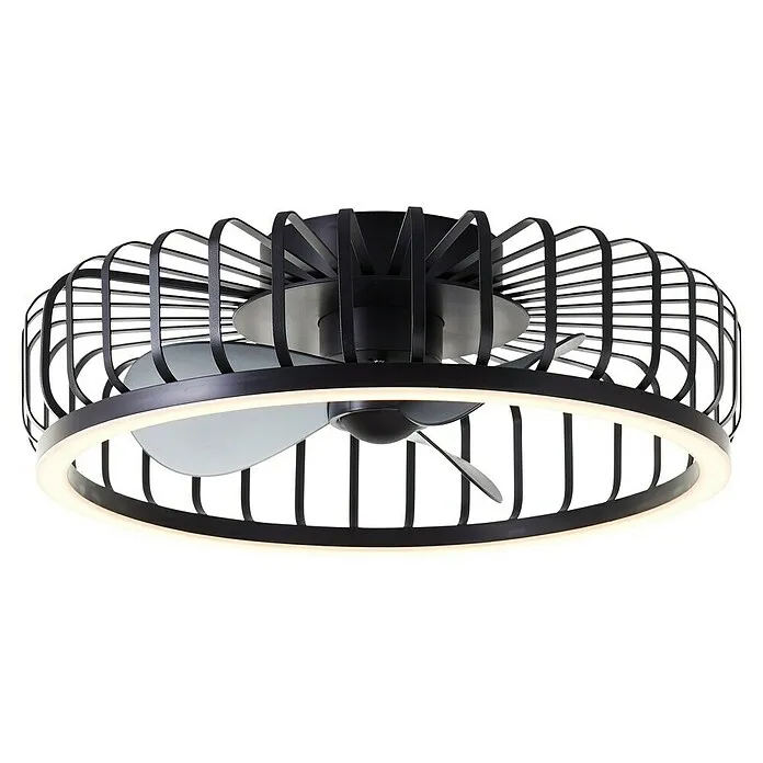 Premium Design Brilliant Plafondventilator CAPO met LED verlichting - Zwart, 48 cm