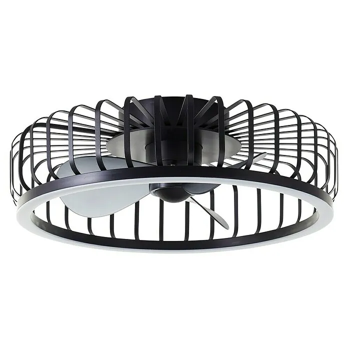 Premium Design Brilliant Plafondventilator CAPO met LED verlichting - Zwart, 48 cm