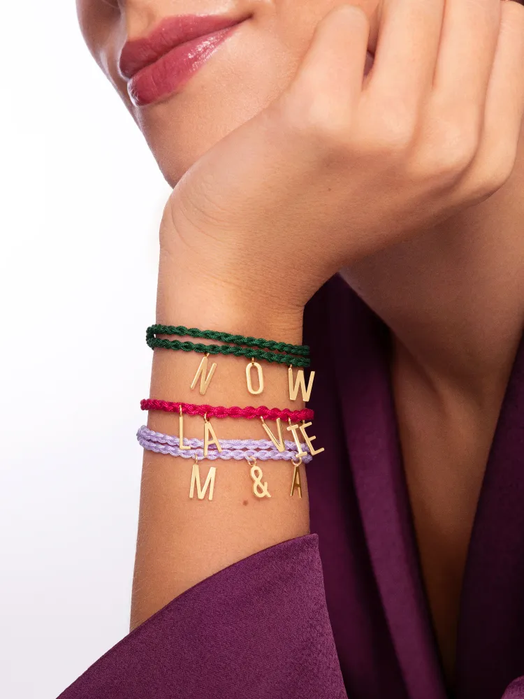 Pine Letters Personalized Goud Bracelet