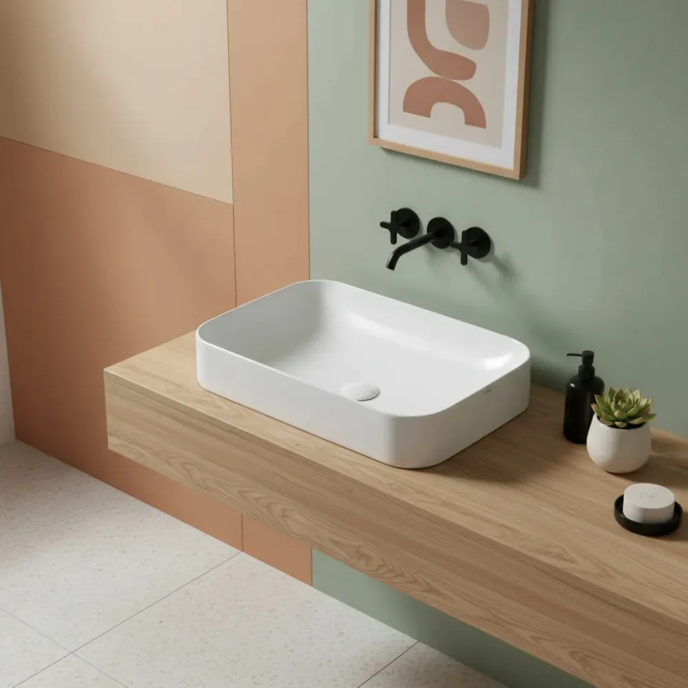 Countertop / semi-recessed washbasin Ceramica Azzurra Elegance 60X40