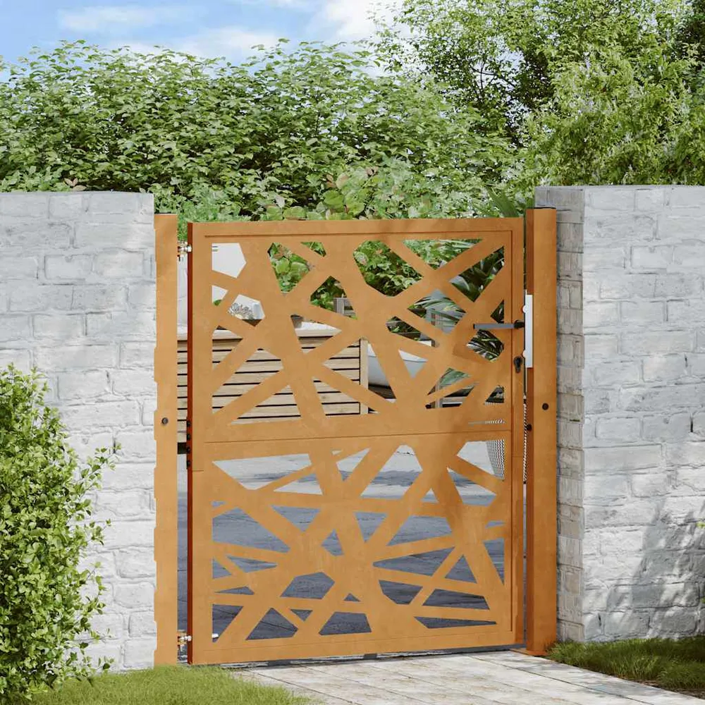 Poort met lichtontwerp 105x105 cm weervast staal