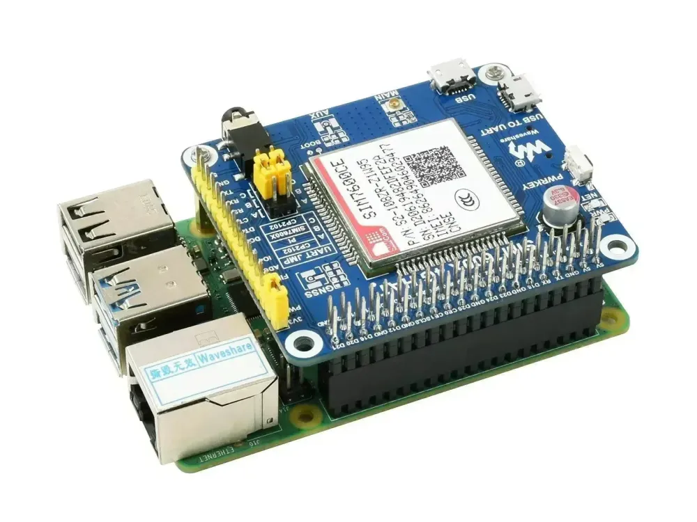 RVS scharnier Waveshare SIM7600CE-CNSE 4G HAT Raspberry Pi 4G 3G 2G GNSS